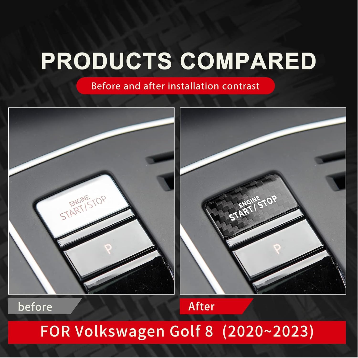 GEF8碳纤一键启动贴（黑）/（红色）