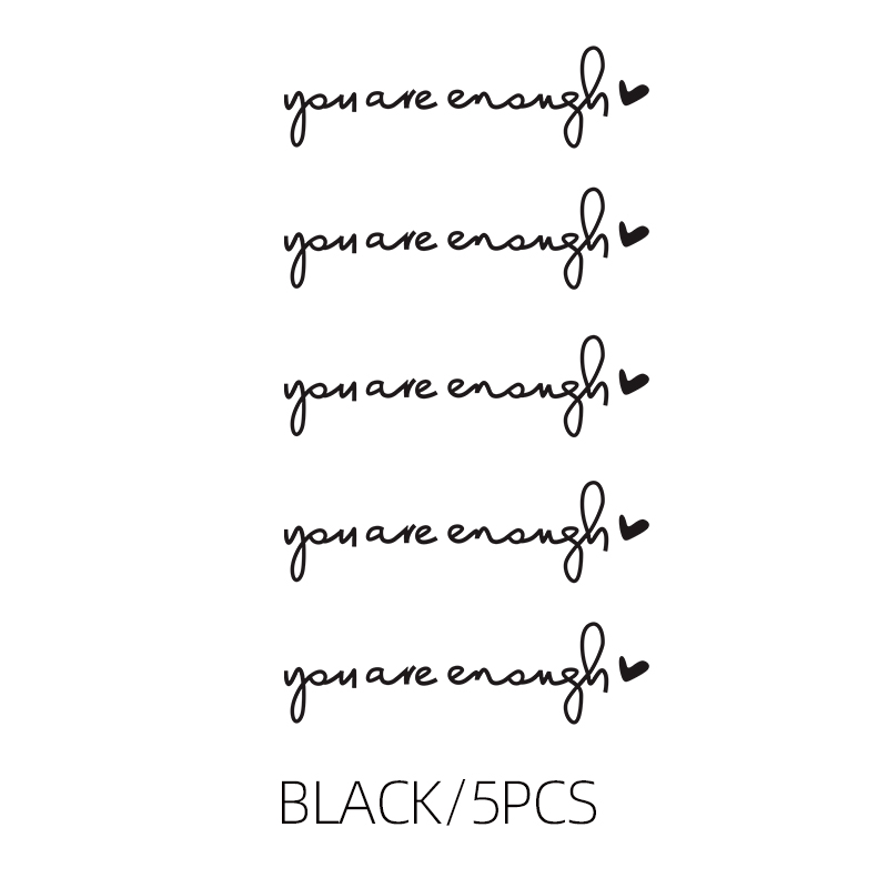 PT--034 黑色you are enough 贴纸5pcs最低申报价RMB30.00