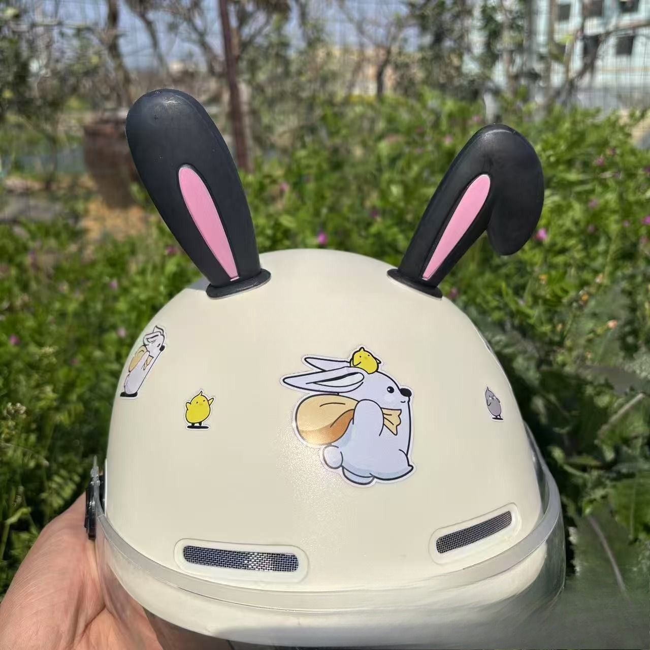 兔耳朵黑色/粉色/白色