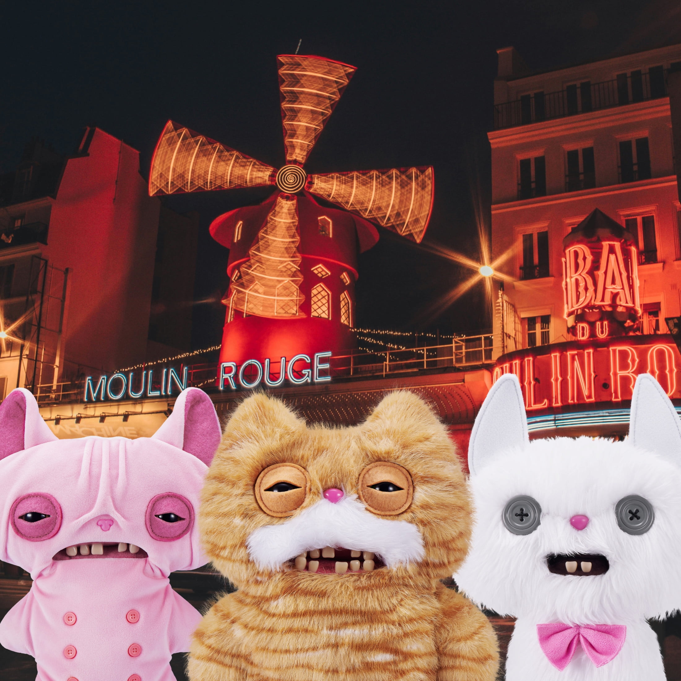 1005011666853375&nbsp; Fuggler Alley猫毛绒玩具软毛绒可爱卡通娃娃滑稽丑陋的牙齿怪物填充动物玩具（皱纹McStinkles）22CM