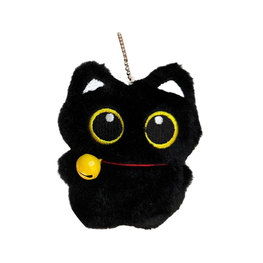 1005010274110477&nbsp; 可爱的黑猫毛绒玩具公仔钥匙扣小挂饰汽车钥匙扣小猫玩