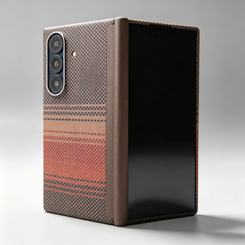SF8U710落日红600D芳纶纤维适用三星ZFold8Ultra手机壳凯夫拉中轴磁吸
