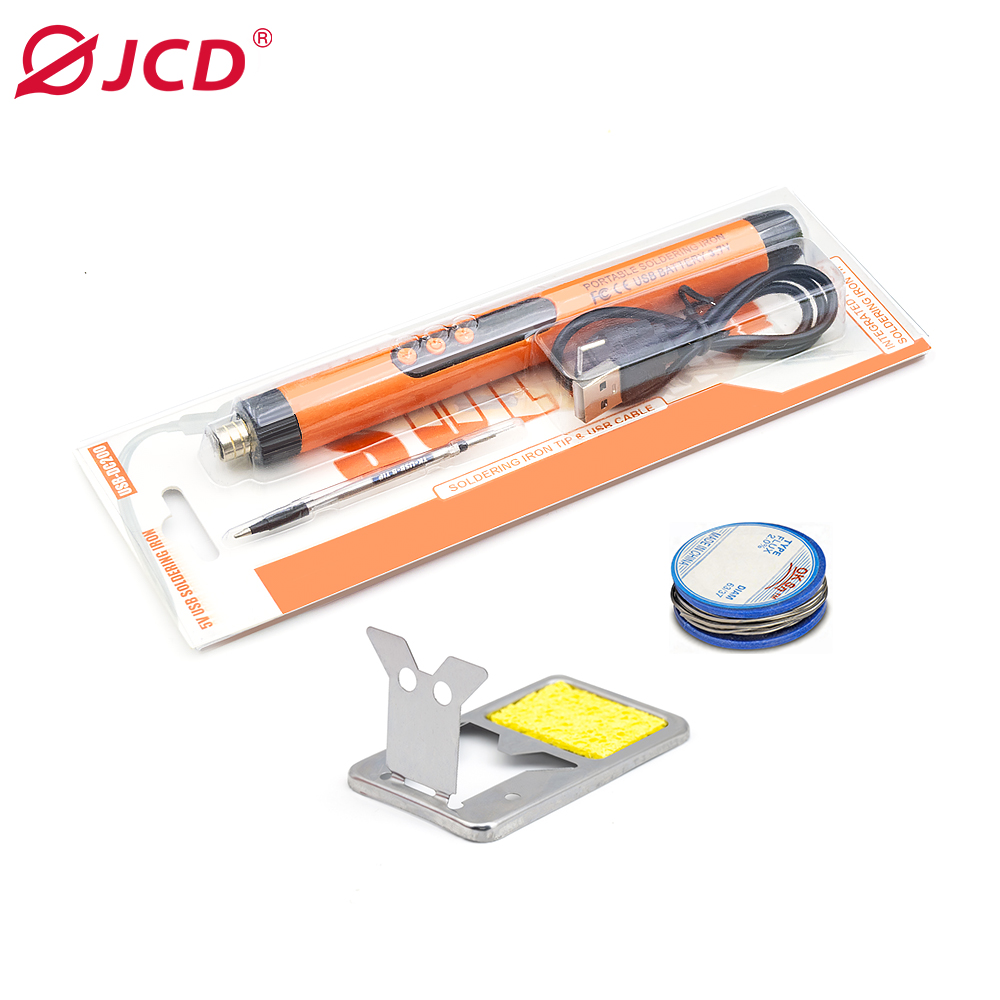 JCD USB-DC200LA-3TK-3 Портативный USB цифровой паяльник с дисплеем 8Вт 450℃, ручка-ручка, встроенный аккумулятор, для пайки и ремонта, 1 шт