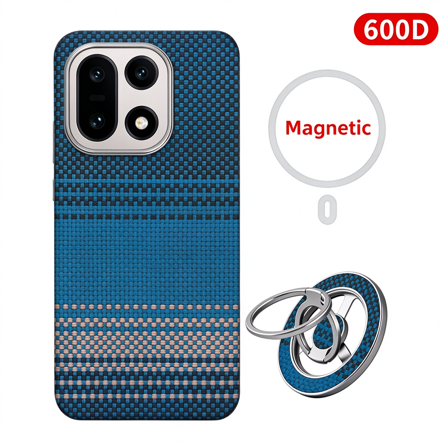 For One Plus  15T Case Carbon 600D Kevlar Aramid Carbon Fiber Fabric Thin Hard Cover
