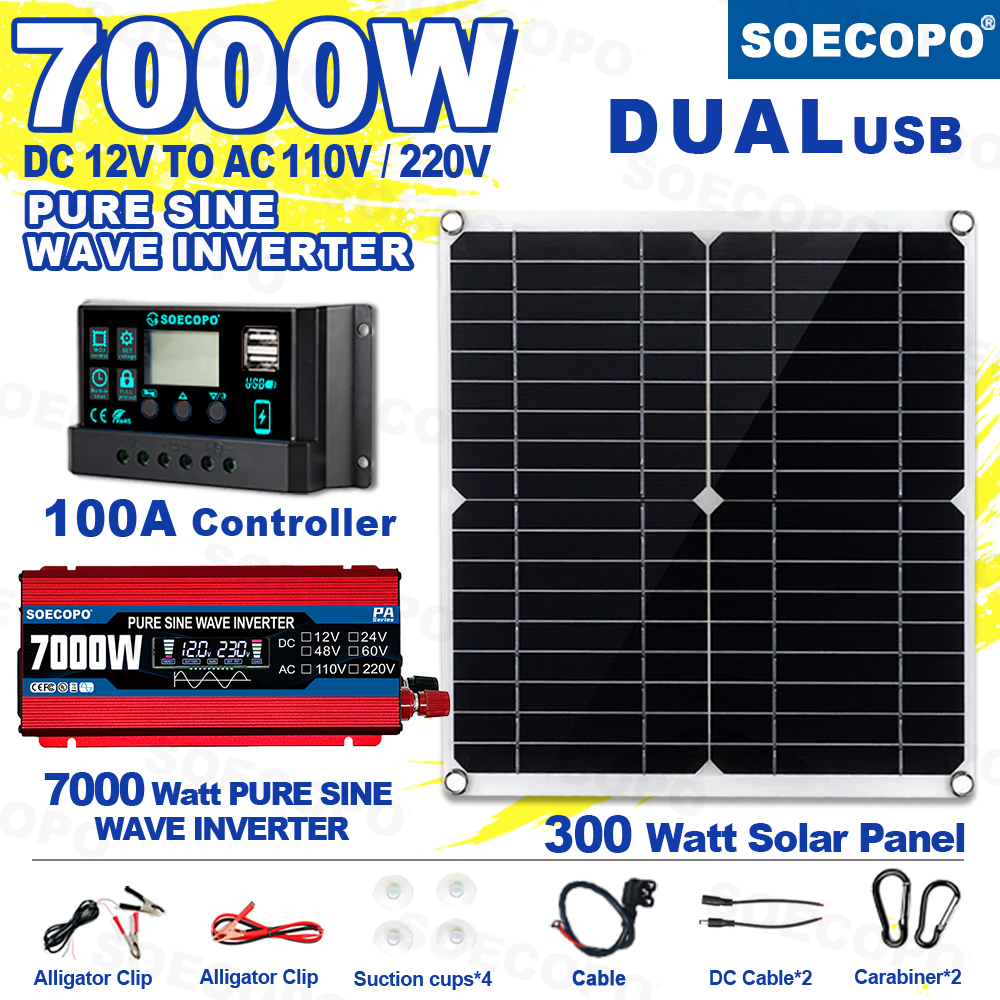 SEP-11K-PA7000纯正弦波系列大套件110V/220V太阳能板+控制器+纯正弦波逆变器套件