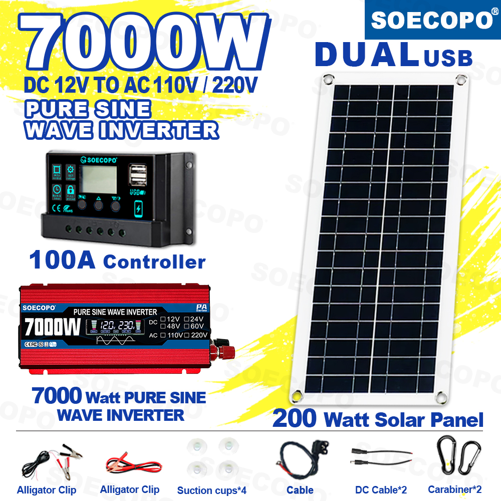 SEP-12K-PA7000纯正弦波系列大套件110V/220V太阳能板+控制器+纯正弦波逆变器套件