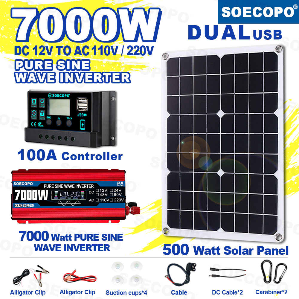 SEP-18K-PA7000纯正弦波系列大套件110V/220V太阳能板+控制器+纯正弦波逆变器套件