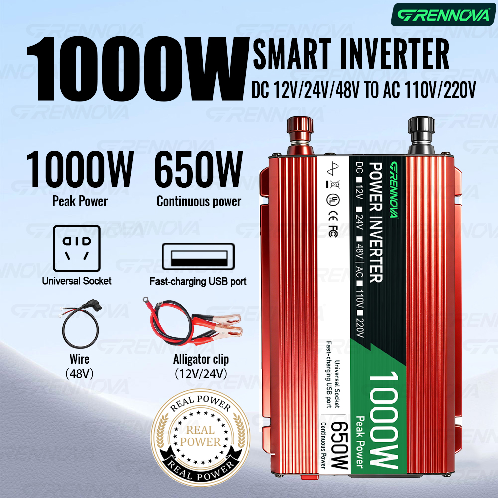 GRE-A-1000W Grennova Alpha系列逆变器修正波弦单压输入12V/24V/48V 转220V/110V