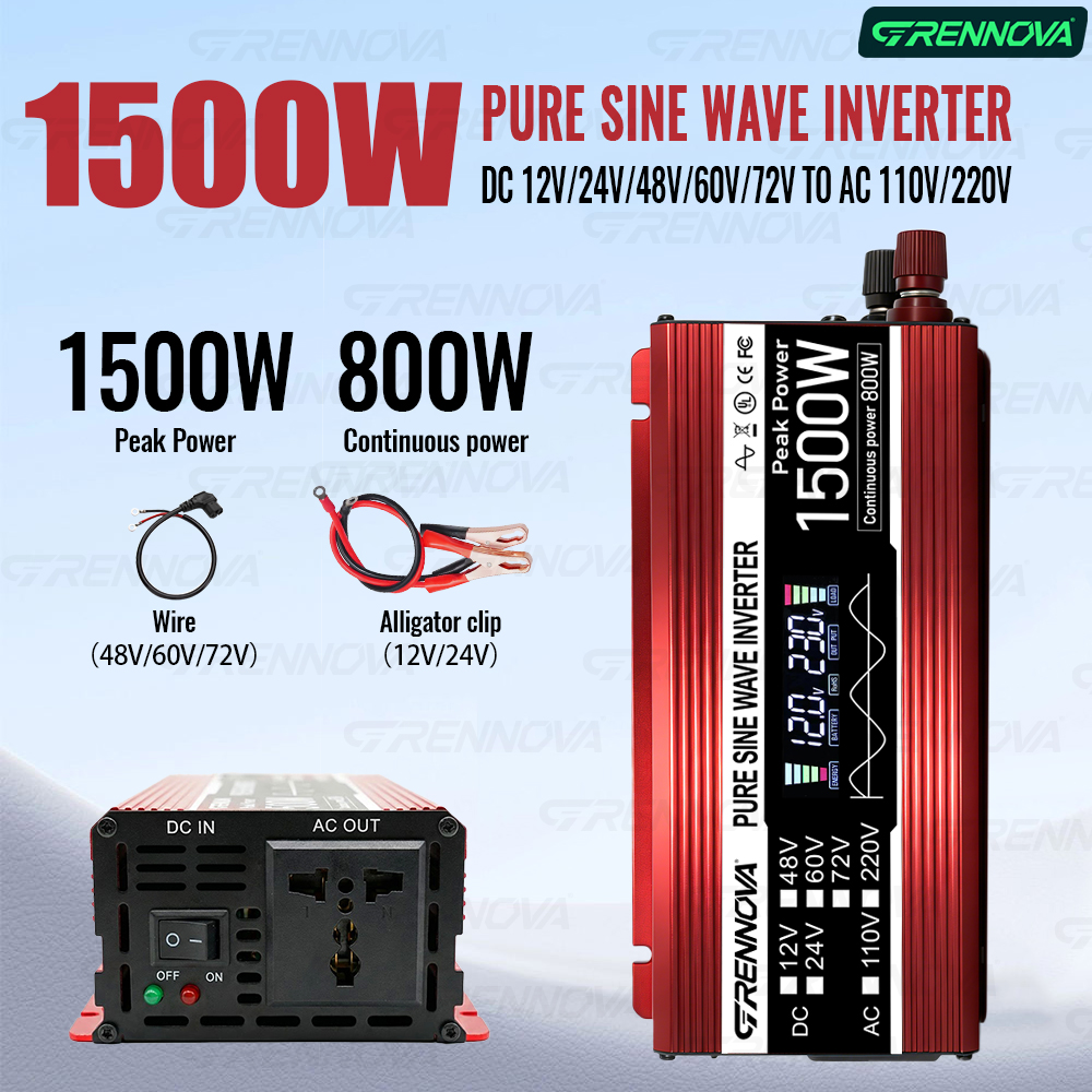 GRE-N-1500W Grennova Nova系列纯正弦波逆变器单压输入12V/24V/48V/60V/72V转220V/110V