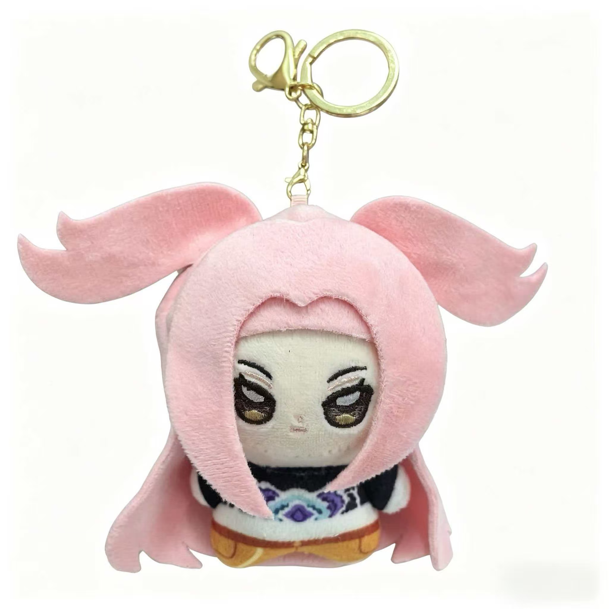 JB801421 粉发猎魔女团挂件 4寸 水晶超柔+击绒+PP棉