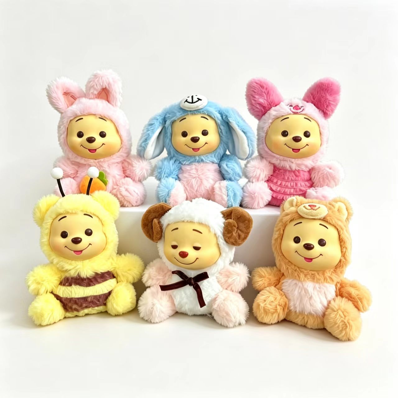 JB801197 搪胶小熊挂件 4寸 兔毛+PP棉