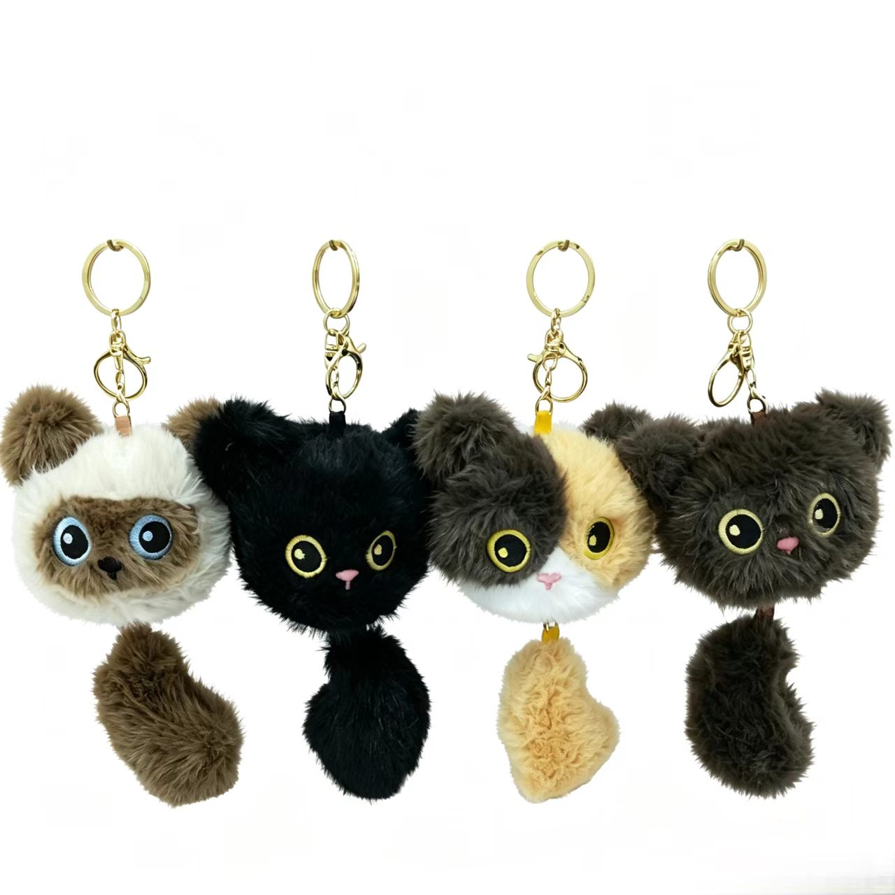 JB801951 抽拉猫挂件 4寸 欧貂+PP棉