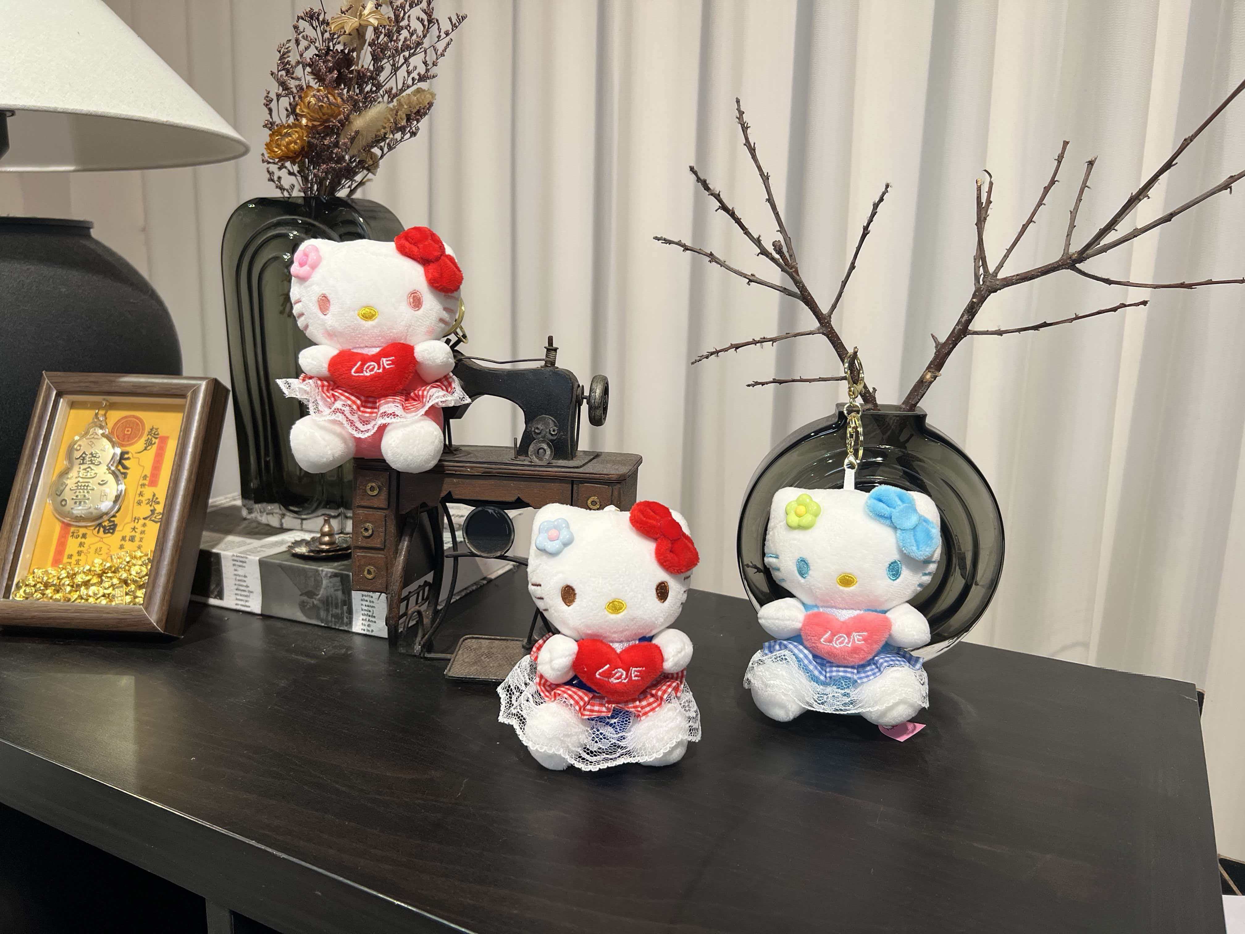 JB801695 爱心裙猫挂件 4寸 水晶超柔+PP棉 需要其款式联系客服另接来图来样定制
