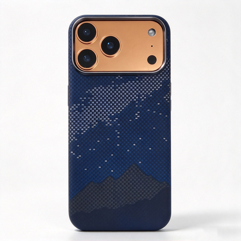 IF18P04适用 iPhone18pro星空蓝凯夫拉手机壳磁吸苹果 18pro 碳纤维保护套
