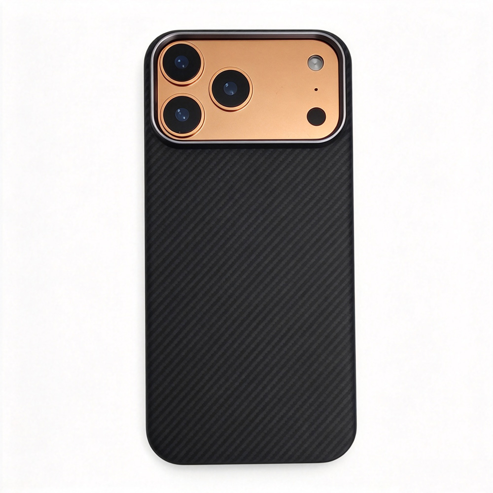 IF18P01适用于iPhone18Pro的黑色凯夫拉磁吸手机壳600D碳纤维保护套