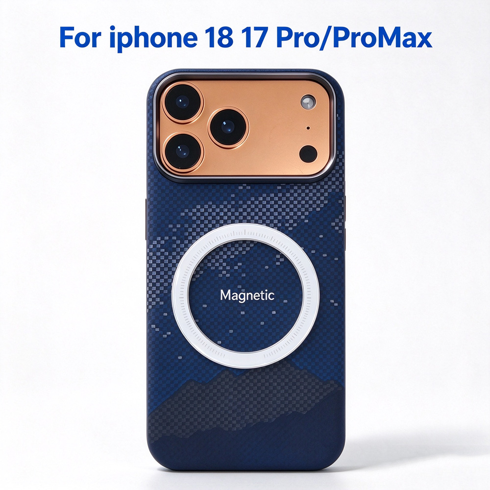 IF18PX04适用 iPhone18ProMax星空蓝凯夫拉手机壳磁吸苹果18ProMax 碳纤维保护套